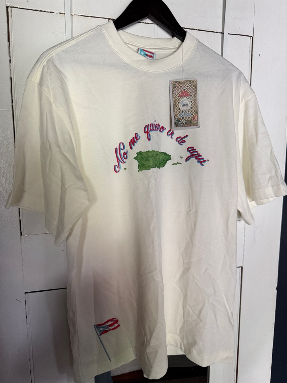 Bad Bunny PR residency Graphic Tee in Cream with Green & Red Accents